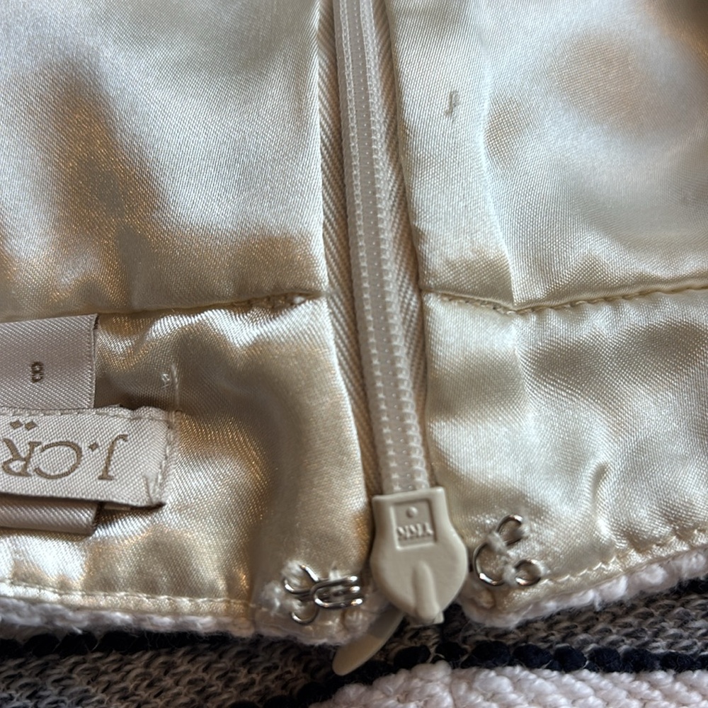 J Crew Grey & White A-line Mini Skirt, lined, size 8 - Picture 8 of 10